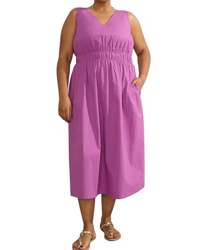 LIVE UNLIMITED V-NECK ELASTICATED WAIST DRESS