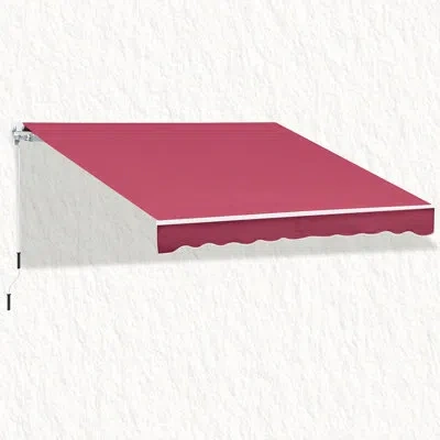Livego Manual Retractable Awning For Patio And Windows - Sturdy Aluminum Frame, Heat Reduction, Water-resis In Red,solid Color