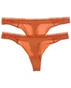 Lively 2pk The Palm Lace Thong In Orange