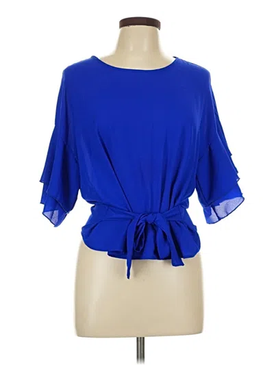 Pre-owned Lively Short Sleeve Blouse In Blue