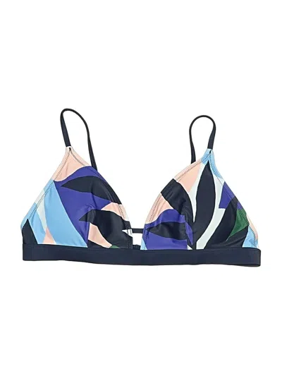 Pre-owned Lively Swimsuit Top Blue Graphic Pattern Swimwear