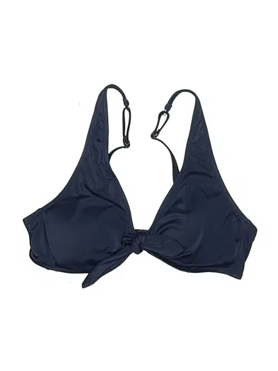 Pre-owned Lively Swimsuit Top Blue Solid Pattern Swimwear