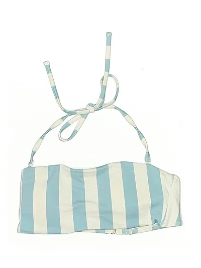 Pre-owned Lively Swimsuit Top Blue Stripes Pattern Swimwear