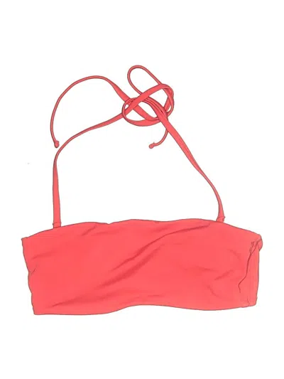 Pre-owned Lively Swimsuit Top Orange Solid Pattern Swimwear
