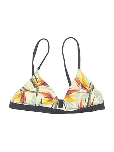 Pre-owned Lively Swimsuit Top Yellow Print Pattern Swimwear