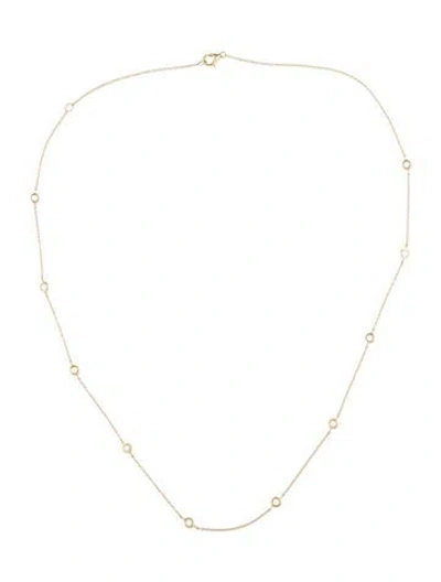 Pre-owned Liven 14k Diamond Station Chain Necklace, 18.25" In Multicolor