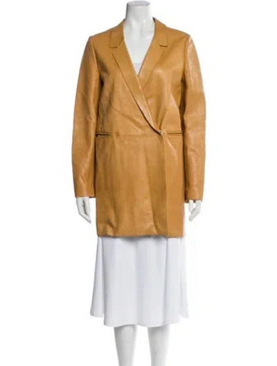 Pre-owned Liven Leather Coat In Brown