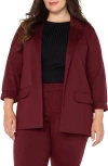 Liverpool Boyfriend Ponte Knit Blazer In Bordeaux