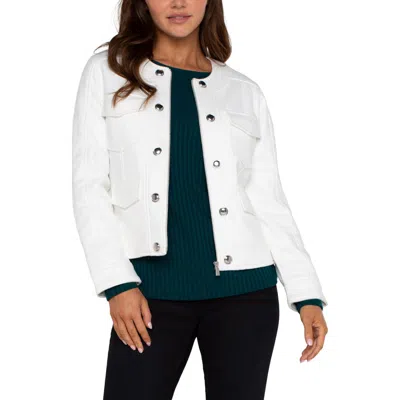 Liverpool Crop Stretch Jacket In Porcelain