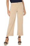 Liverpool Crop Wide Leg Twill Cargo Pants In Cappuccino