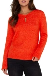 Liverpool Cutout Brushed Sweater In Orange