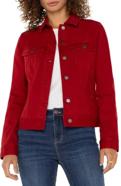 Liverpool Denim Trucker Jacket In Carnelian