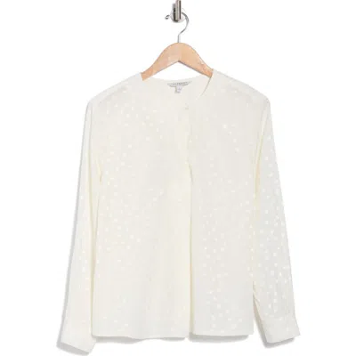 Liverpool Dot Popover Woven Top In White