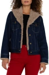 LIVERPOOL LIVERPOOL FAUX SHEARLING & DENIM TRUCKER JACKET