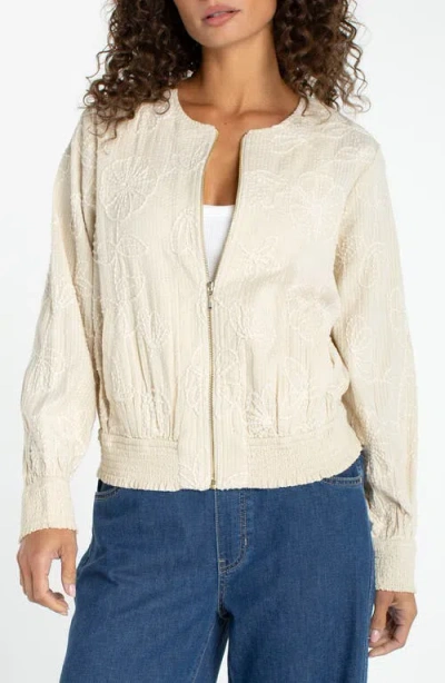 Liverpool Floral Embroidered Jacket In Neutral