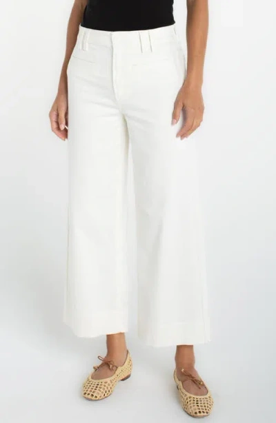 Liverpool High Waist Crop Wide Leg Pants In White