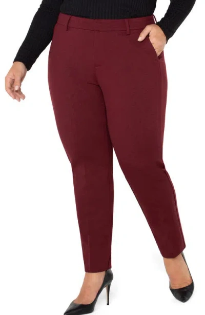 Liverpool Kelsey Ponte Knit Trousers In Burgundy