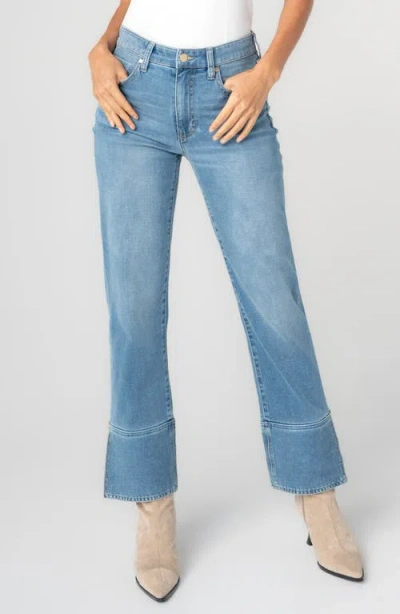 Liverpool Kennedy Straight Leg Slit Cuff Jeans In Blue
