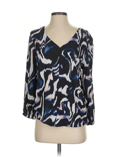 Pre-owned Liverpool Los Angeles 3/4 Sleeve Blouse In Blue