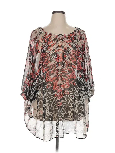 Pre-owned Liverpool Los Angeles 3/4 Sleeve Blouse In Gray