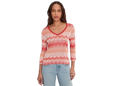 Liverpool Los Angeles 3/4 Sleeve V-neck Sweater