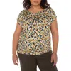 Liverpool Los Angeles Abstract Animal Print Jersey Knit Top In Multi