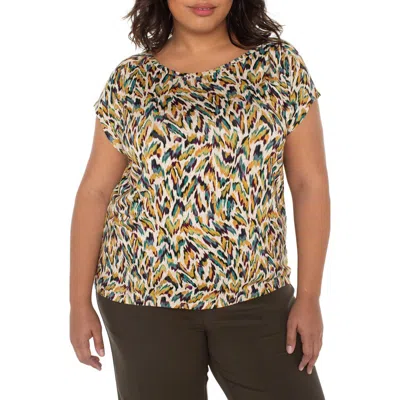 Liverpool Los Angeles Abstract Animal Print Jersey Knit Top In Multi