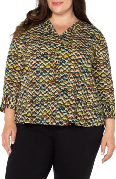 Liverpool Los Angeles Abstract Print Top In Multi