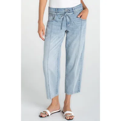 Liverpool Los Angeles Beach Comber Drawstring Ankle Wide Leg Jeans In Blue