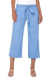 Liverpool Los Angeles Women's Belted Cropped Wide-leg Pants In Chambray Blue