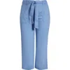Liverpool Los Angeles Women's Belted Cropped Wide-leg Pants In Blue