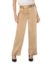 Liverpool Los Angeles Belted Paperbag Waist Wide Leg Pants In Gold Coin