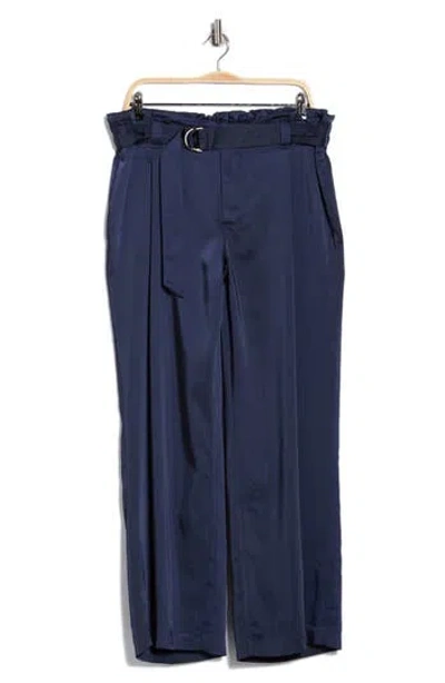 Liverpool Los Angeles Belted Paperbag Wide Leg Pants In Blue