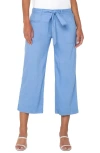 Liverpool Los Angeles Women's Belted Cropped Wide-leg Pants In Chambray Blue