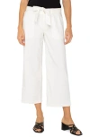 Liverpool Los Angeles Belted Wide Leg Crop Pants In White