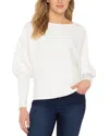 Liverpool Los Angeles Bishop Sleeve Boat Neck Sweater In White