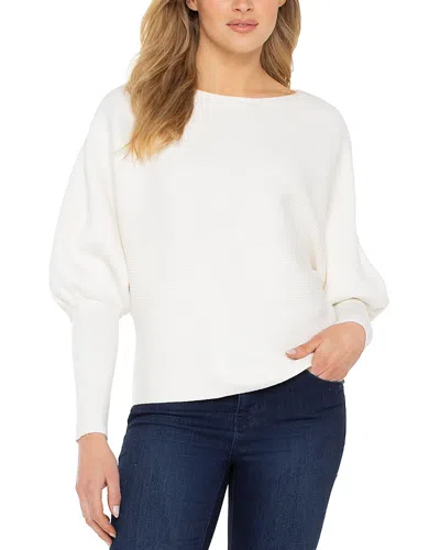 Liverpool Los Angeles Bishop Sleeve Boat Neck Sweater In White