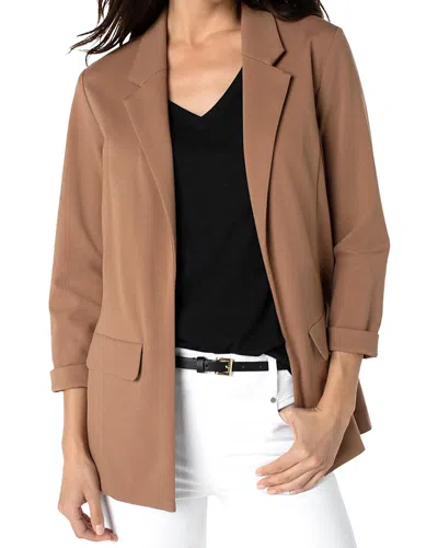 Liverpool Los Angeles Princess Detail Unlined Boyfriend Blazer In Brown