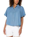 Liverpool Los Angeles Petite Flutter-sleeve Blouse