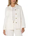 Liverpool Los Angeles Denim Shirt Jacket In Whipped Cream