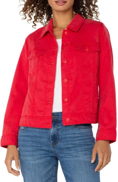 Liverpool Los Angeles Button Front Trucker Jacket In Geranium