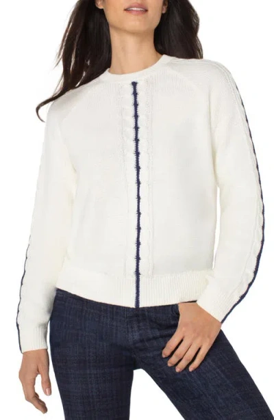 LIVERPOOL LOS ANGELES LIVERPOOL LOS ANGELES CABLE STITCH RAGLAN SWEATER