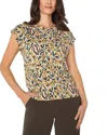 Liverpool Los Angeles Cap Sleeve Boatneck Top In Multi
