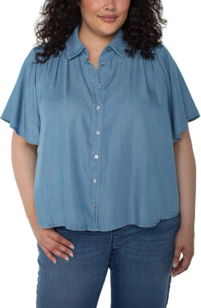 Liverpool Los Angeles Chambray Shirt In Blue