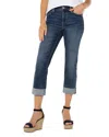 Liverpool Los Angeles Charlie Cuffed Mid Rise Crop Slim Jeans In Weels