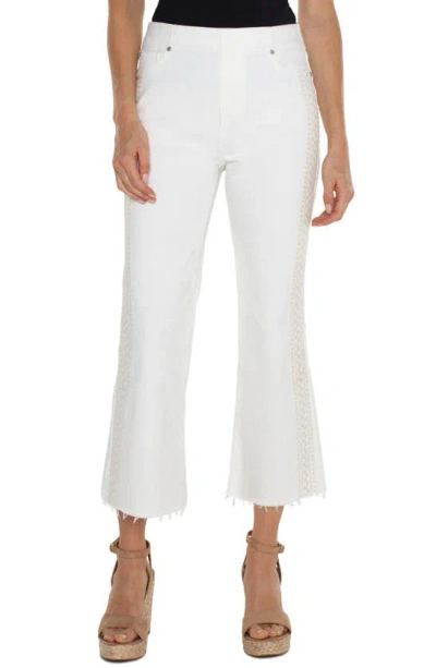 Liverpool Los Angeles Chloe Pull-on Side Stitch Crop Flare Jeans In Bright White