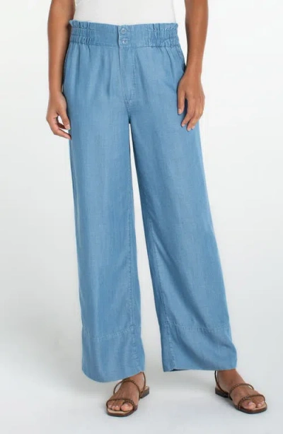 Liverpool Los Angeles Cinch Waist High Rise Pull On Jeans In Sunlit Blue