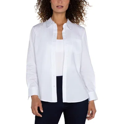 Liverpool Los Angeles Classic Fit Button-up Shirt In White