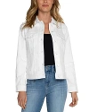Liverpool Los Angeles Shredded Denim Jacket In Bright White