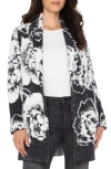 Liverpool Los Angeles Coatigan Floral Open Front Cardigan Sweater In Black